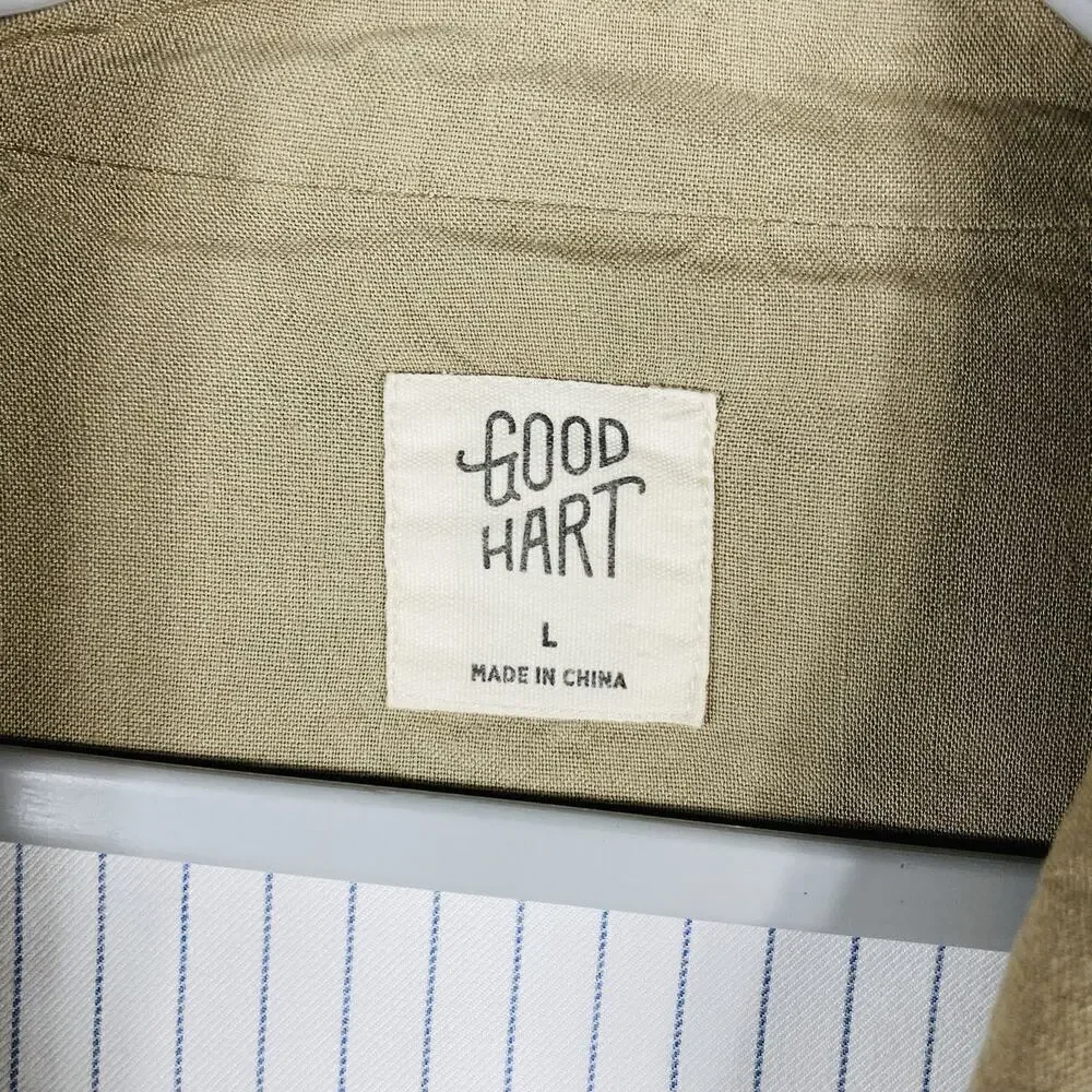 Good Hart Matilda Jane Size Large Memphis Cargo Jacket Camel Tan Linen Blend
